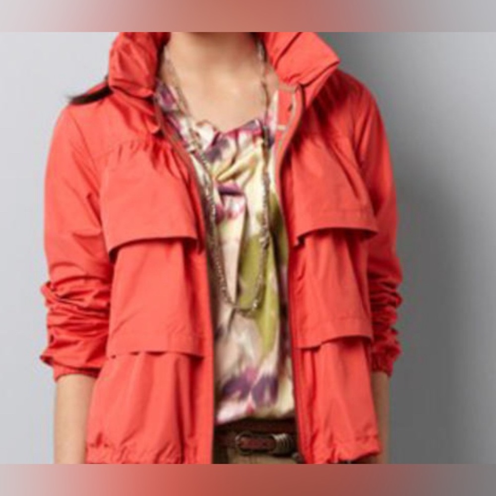 ANN TAYLOR ruffle jacket with high collar. SZ S